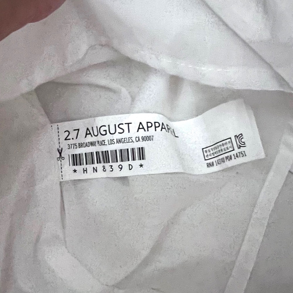 Endless Rose Anthropologie White Ruffle Sleeve Dress Trim V-Neck Garden Party L - Picture 10 of 13